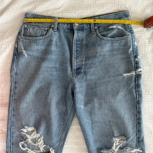 AGOLDE 90’s Mid Rise Button Fly Distressed Jeans, Size 31 - Picture 11 of 14